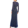 Mac Duggal Long Sleeve Beaded Column Gown - Midnight