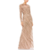 Mac Duggal Long Sleeve Beaded Column Gown - Mocha