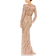 Mac Duggal Long Sleeve Beaded Column Gown - Mocha
