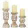 Ridge Road Décor Rustic Mango Wood Candle Holders Candle Holder 3pcs