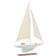 Olivia & May 22" x 14" Coastal Pine Wood and Linen Sailing Boat Sculpture Decoration 55.9cm