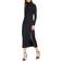 Susana Monaco Long Sleeve Turtleneck Slit Midi Dress - Black