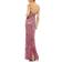 Mac Duggal Floral Beaded Column Gown - Raspberry