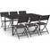 vidaXL 3073505 Juego de comedor de patio, 1 Mesa incl. 6 Sillas