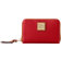 Dooney & Bourke Pebble Grain Large Zip Around Credit Card Case - Red