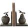 Olivia & May 5" x 4.5" Set of 2 Metal Pear and Apple Sculpture Fruit Bookends Gray Decoration 5.1"