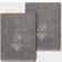Linum Home Textiles Monogrammed R Guest Towel Gray (33.02x33.02cm)