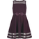 Calvin Klein Girl's Illusion Mesh Hem Dress - Dark Purple