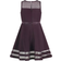 Calvin Klein Girl's Illusion Mesh Hem Dress - Dark Purple