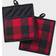 DII Buffalo Pot Holders Black, Red (21.59x20.32cm)