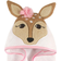 Hudson Animal Face Hooded Towel Fawn