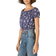 Lucky Brand Bubble Hem Crop Top - Navy Multi