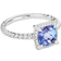 David Yurman Petite Chatelaine Pavé Bezel Ring - White Gold/Tanzanite/Diamonds