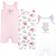 Hudson Infant Girl Cotton Rompers - Tea Party