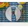 Design Imports Ikat Tablecloth Blue (213.36x152.4cm)