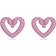 Swarovski Heart Una Clip Earrings - Silver/Pink