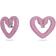 Swarovski Heart Una Clip Earrings - Silver/Pink