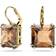 Swarovski Millenia Square Cut Drop Earrings - Gold/Brown
