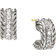 David Yurman Petite Huggie Hoop Earrings - Silver/Gold/Diamonds