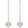 Swarovski Generation Drop Long Earrings - Rose Gold/Transparent