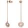 Swarovski Generation Drop Long Earrings - Rose Gold/Transparent