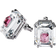 Swarovski Chroma Stud Earrings - Silver/Pink/Transparent