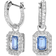 Swarovski Millenia Octagon Cut Drop Earrings - Silver/Blue/Transparent