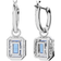 Swarovski Millenia Octagon Cut Drop Earrings - Silver/Blue/Transparent