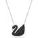 Swarovski Iconic Swan Pendant Necklace - Silver/Black