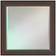 Amanti Art Medium Square Walnut Cherry Beveled Glass Classic Mirror Wall Mirror 24.5x24.5"