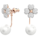 Swarovski Latisha Flower Earring - Rose Gold/Transparent/Pearls