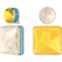 Swarovski Orbita Square Cut Drop Earrings - Gold/Multicolour