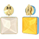 Swarovski Orbita Square Cut Drop Earrings - Gold/Multicolour