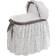 Badger Basket Wishes Oval Bassinet Full Length Skirt Gray/Leaf 17x33"