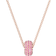 Swarovski Stone Pendant Necklace - Rose Gold/Pink