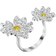 Swarovski Eternal Flower Open Ring - Silver/Yellow/Transparent