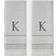 SKL Home Casual Monogram K Guest Towel White (66.04x40.64)