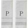SKL Home Casual Monogram P Guest Towel White (66.04x40.64cm)