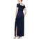 Alex Evenings Cold-Shoulder Draped Metallic Gown - Navy Blue