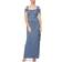 Alex Evenings Cold-Shoulder Draped Metallic Gown - Dusty Blue