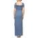 Alex Evenings Cold-Shoulder Draped Metallic Gown - Dusty Blue