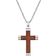 Lynx Cross Pendant - Silver/Brown