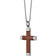 Lynx Cross Pendant - Silver/Brown