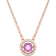 Swarovski Pendentif Una, Taille ronde, Long, Violet, Placage de ton or rosé