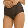 Hanky Panky Cross Dyed Leopard Retro V-Kini - Black/Praline