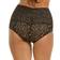 Hanky Panky Cross Dyed Leopard Retro V-Kini - Black/Praline