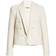 L'agence Brooke Double Breasted Crop Cotton Blend Blazer - Ecru