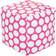 Majestic Home Goods Large Polka Dot Pouffe 17"