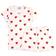 Petit Bateau Girl's Heart Patterned Cotton Short Pyjamas - Marshmallow White/Terkuit Red (A00OC01140)