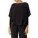 Eileen Fisher Bateau Neck Silk Crop Poncho - Black